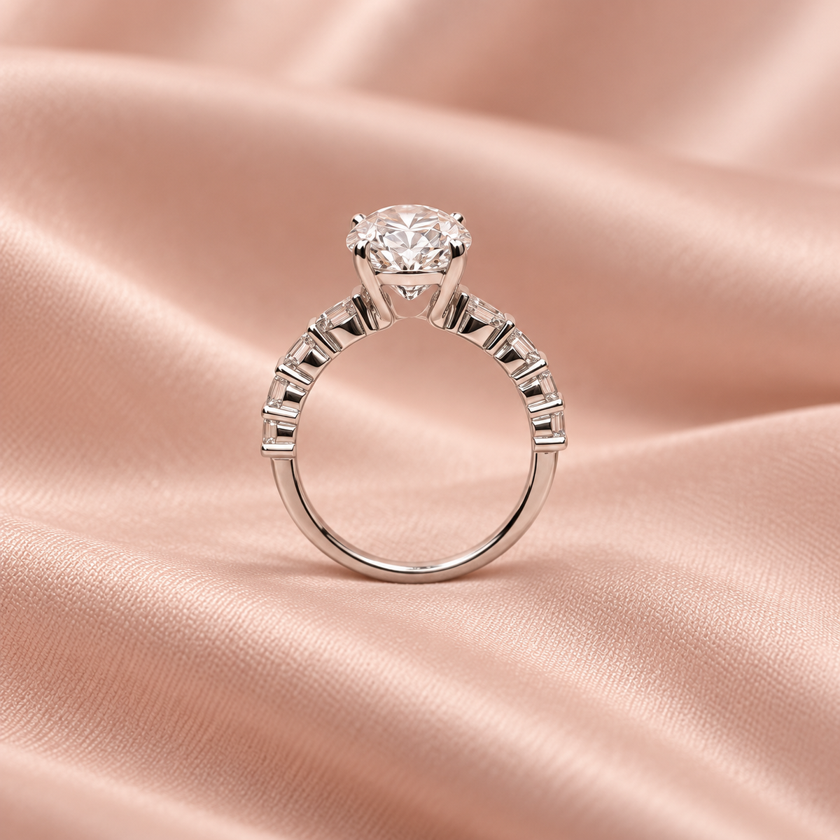 Zaina Mira lab grown diamond ring in 14k Rose Gold, detail view 5