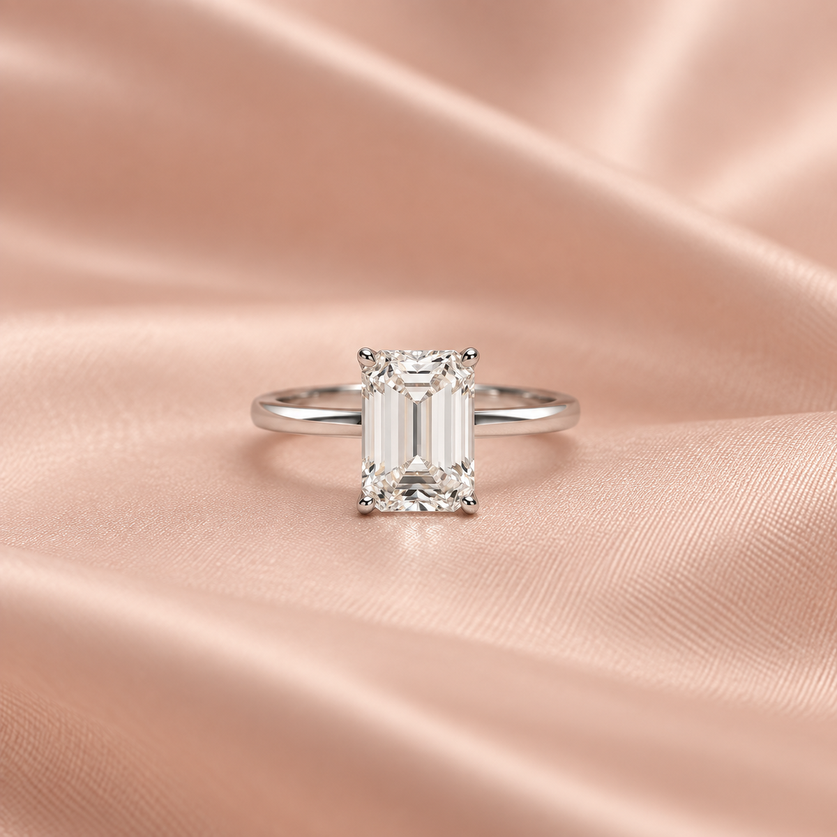 Zaina Nova emerald lab grown diamond ring design, detail view 2