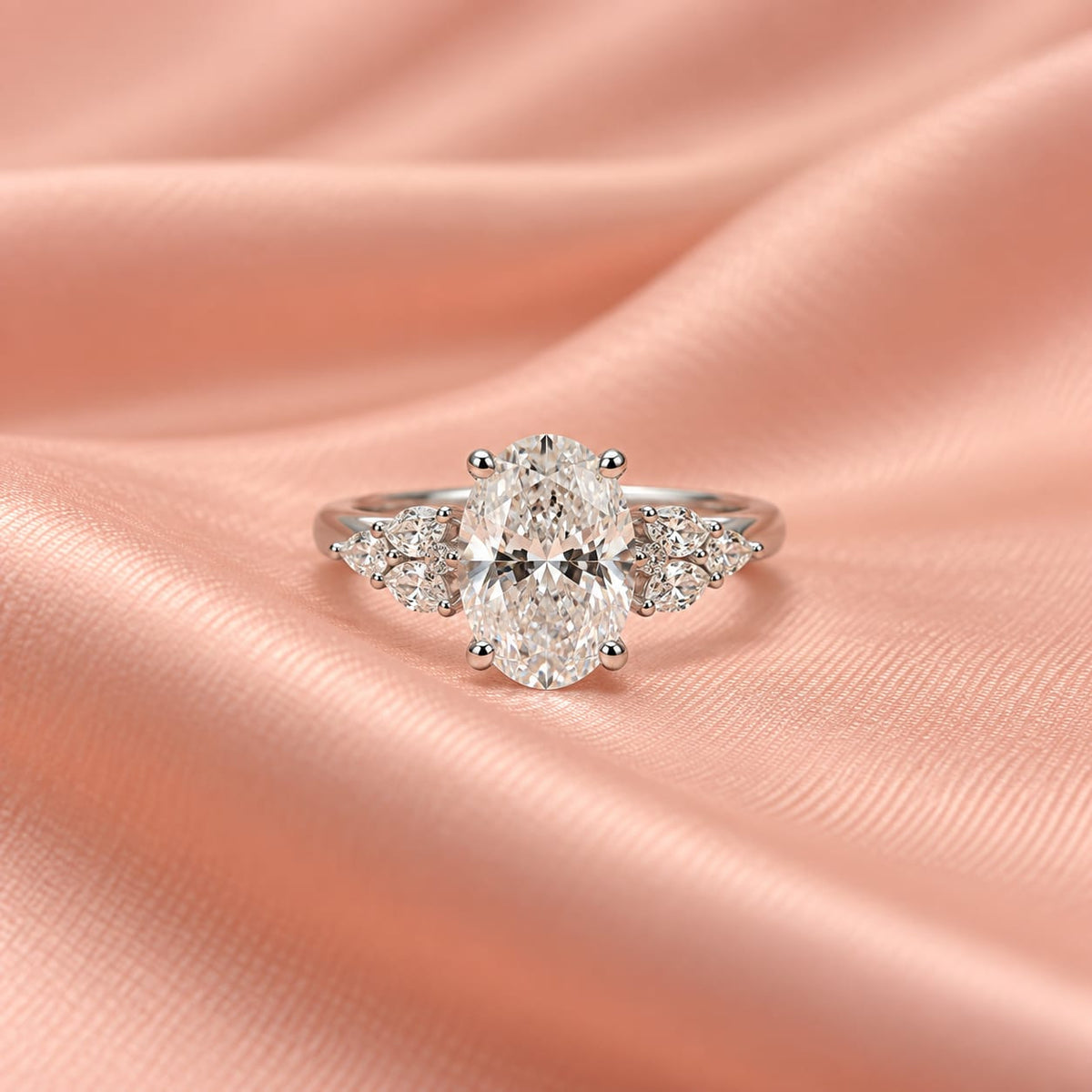 Zaina Lumi pear lab grown diamond ring design, detail view 3