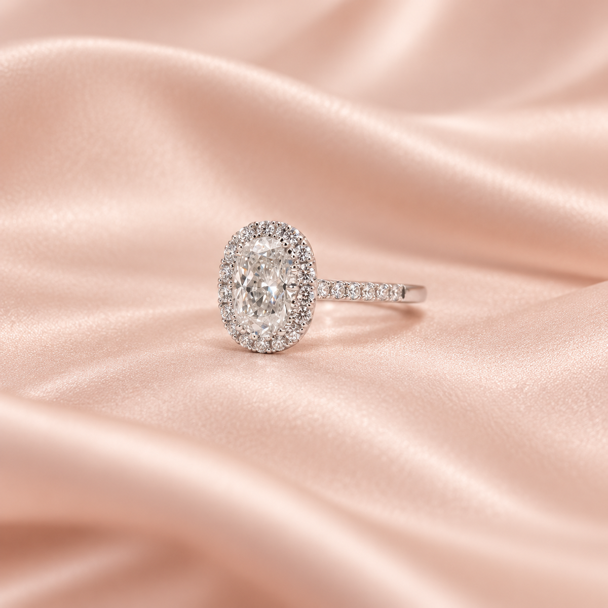 Zaina Aura Elongated Cushion lab grown diamond ring in 14k Yellow Gold, product view
