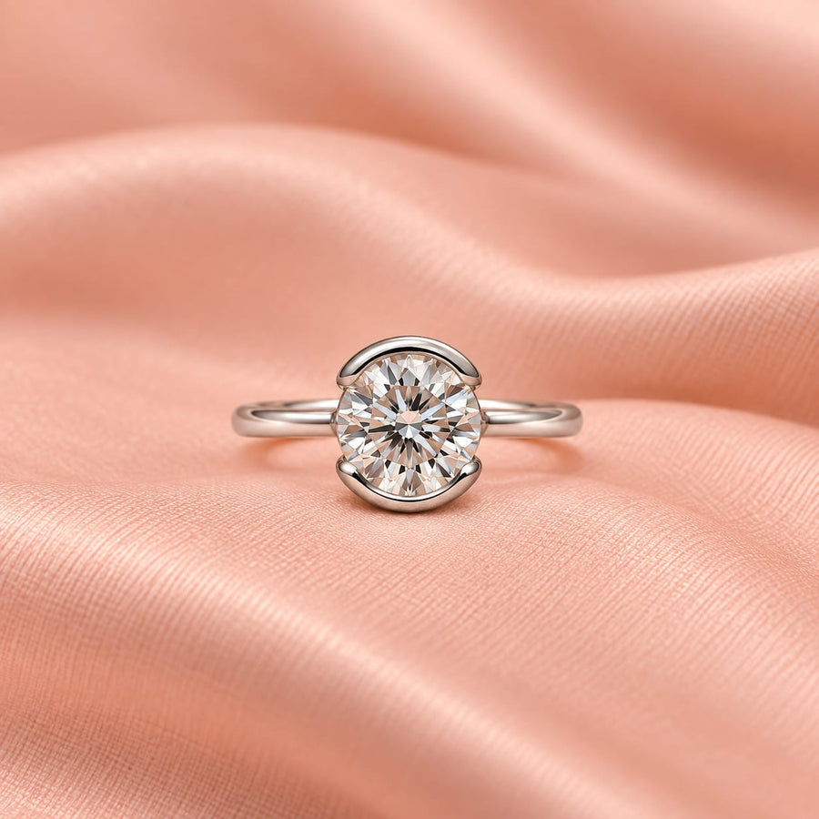 Zaina Sole lab grown diamond ring in 14k Rose Gold, product view