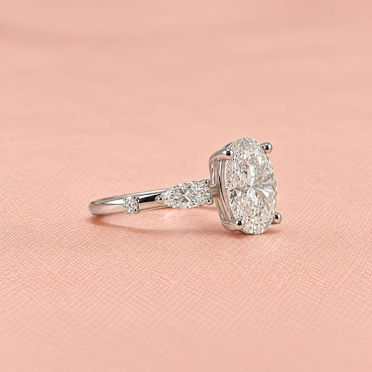 Zaina Elise lab grown diamond ring in 14k Rose Gold, detail view 2