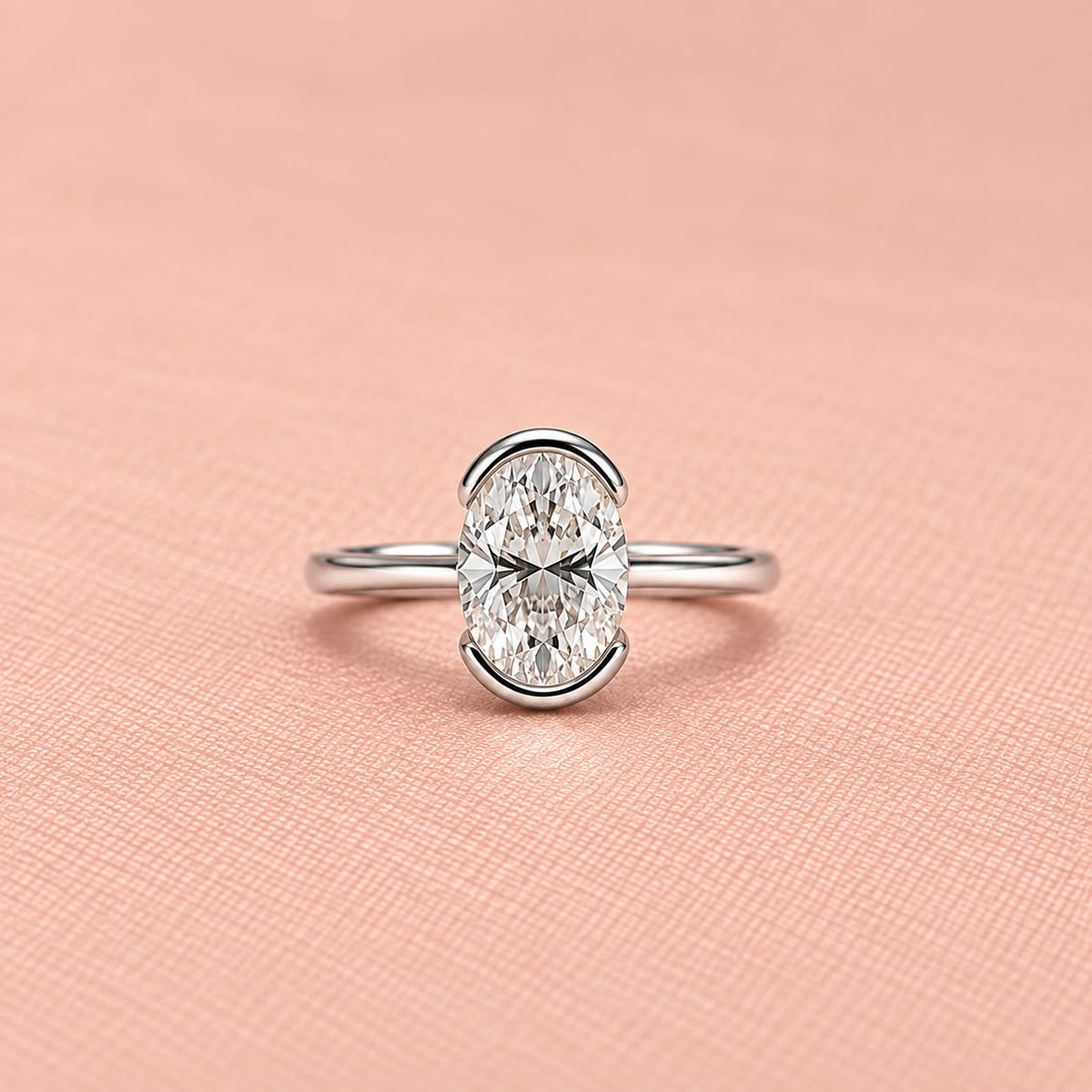 Zaina Cleo lab grown diamond ring in 14k Rose Gold, detail view 4
