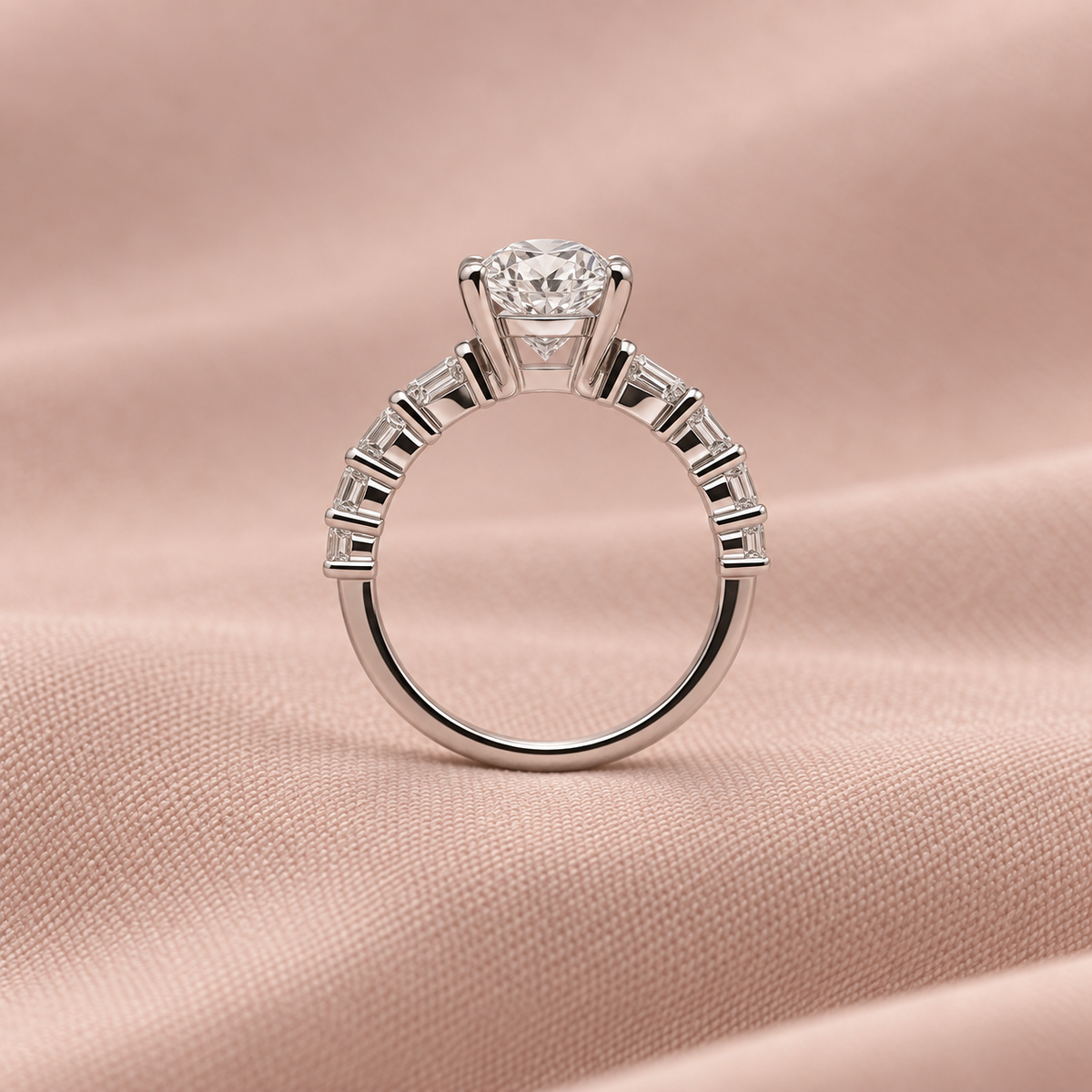 Zaina Mira lab grown diamond ring in 14k Rose Gold, detail view 6