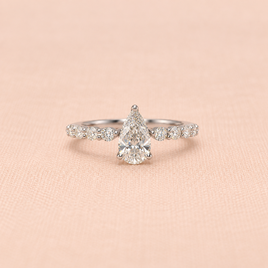 Zaina Serra lab grown diamond ring in 14k Rose Gold, product view