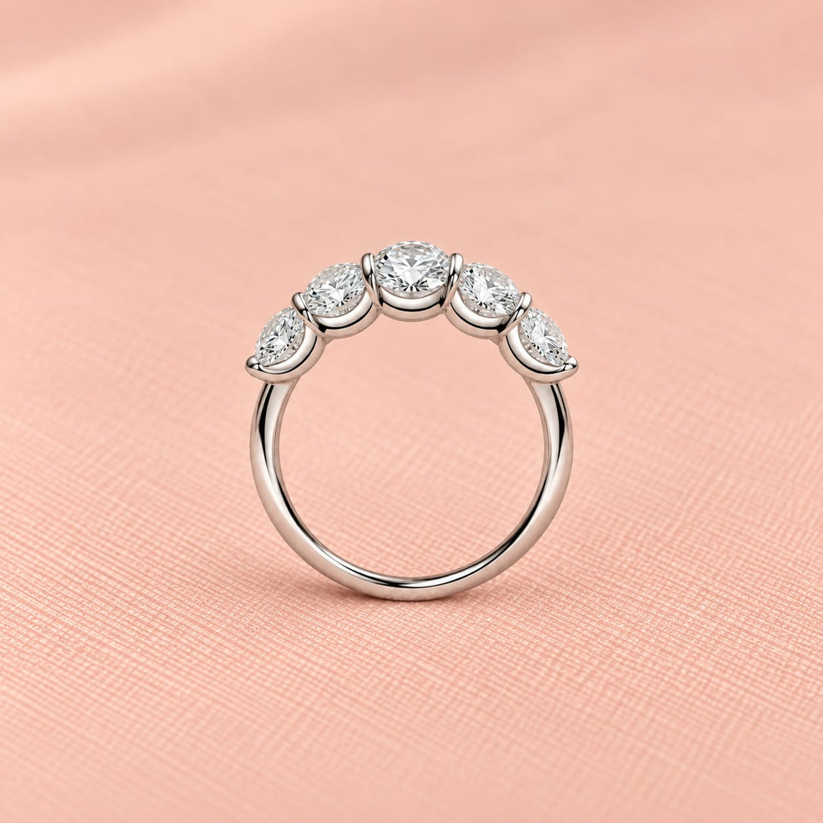 Zaina Lumière lab grown diamond ring in 14k Rose Gold, detail view 2