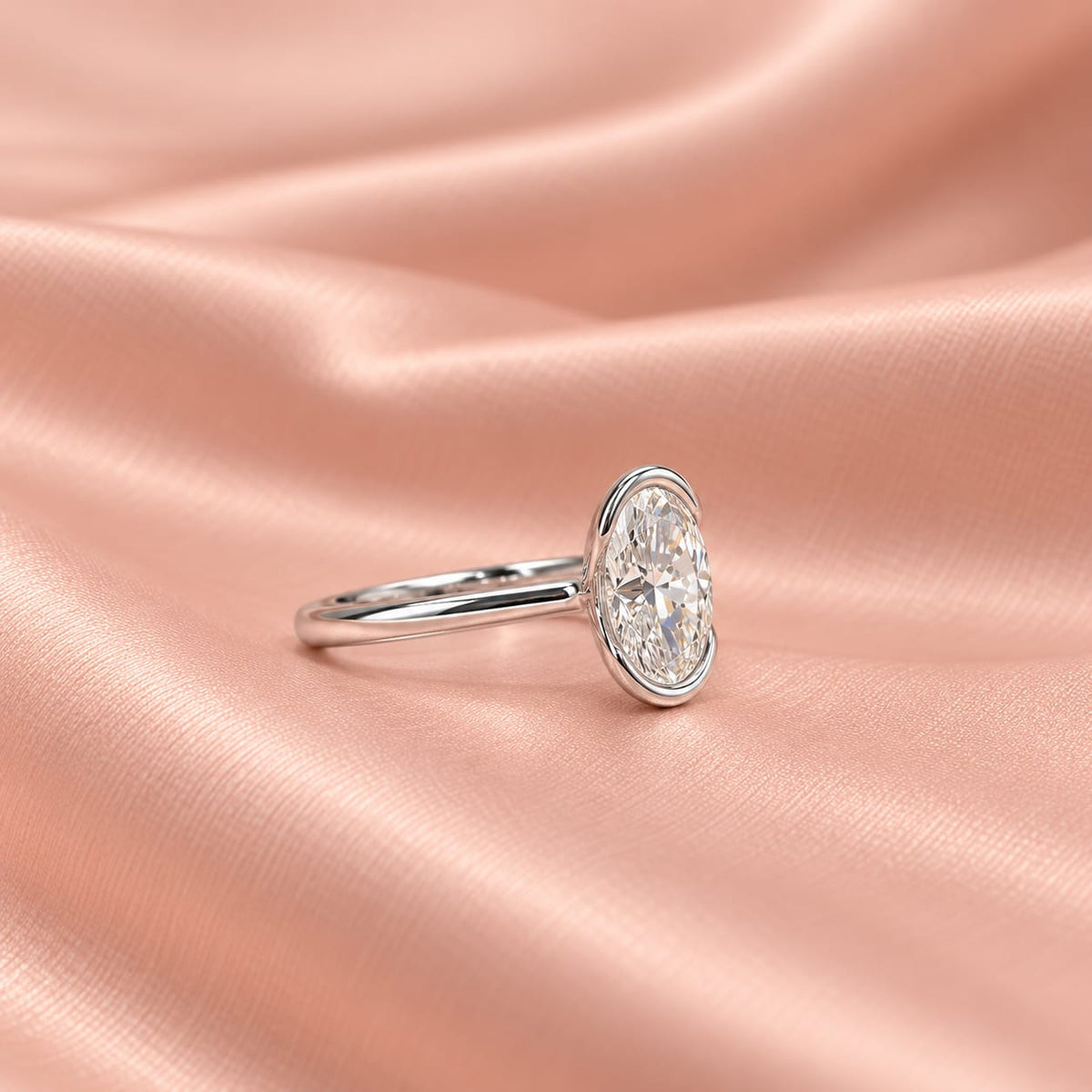 Zaina Cleo lab grown diamond ring in 14k Rose Gold, detail view 5