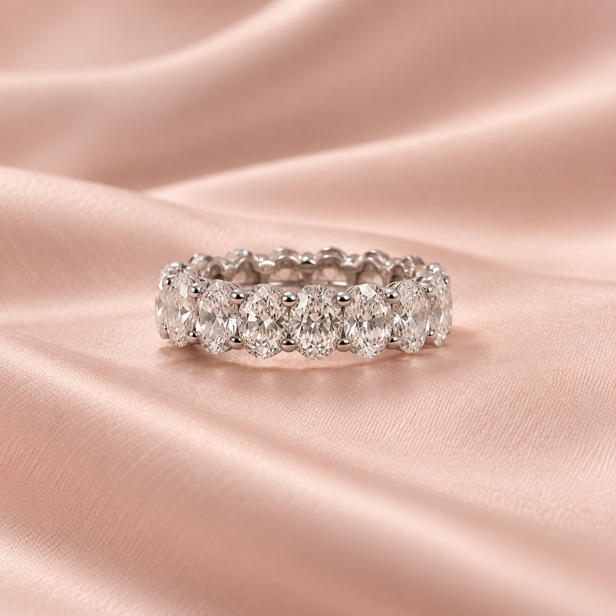 Zaina Eterna lab grown diamond ring in 14k Rose Gold, detail view 2