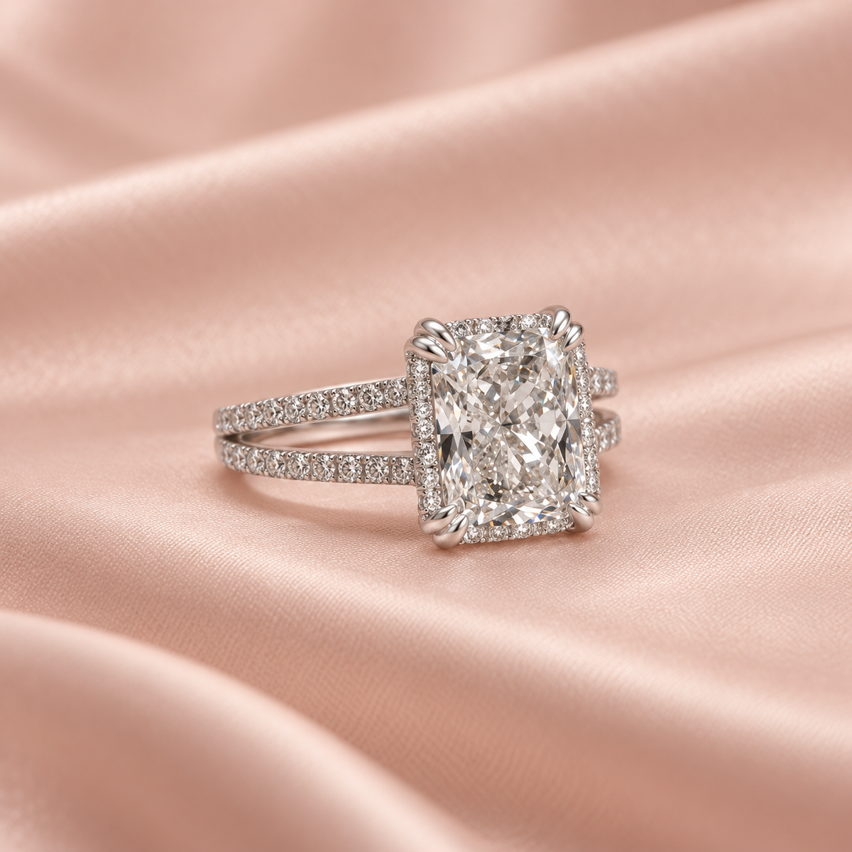 Zaina Vera lab grown diamond ring in 14k Rose Gold, detail view 3