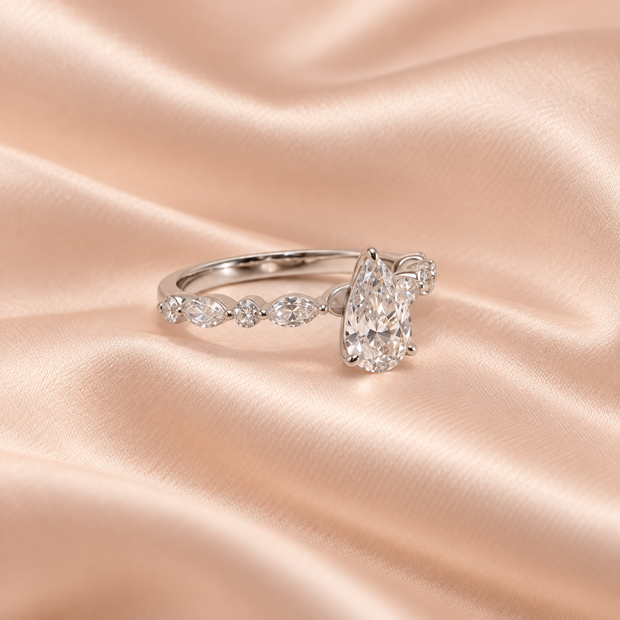Zaina Serra lab grown diamond ring in 14k Rose Gold, alternate view