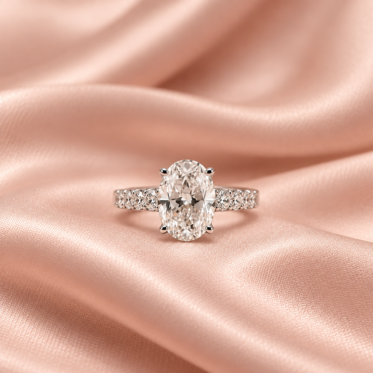 Zaina Mira lab grown diamond ring in 14k Rose Gold, detail view 7