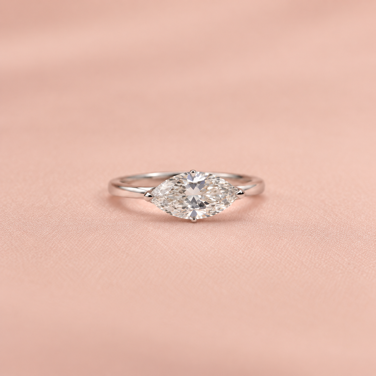 Zaina Lyra lab grown diamond ring in 14k Rose Gold, product view