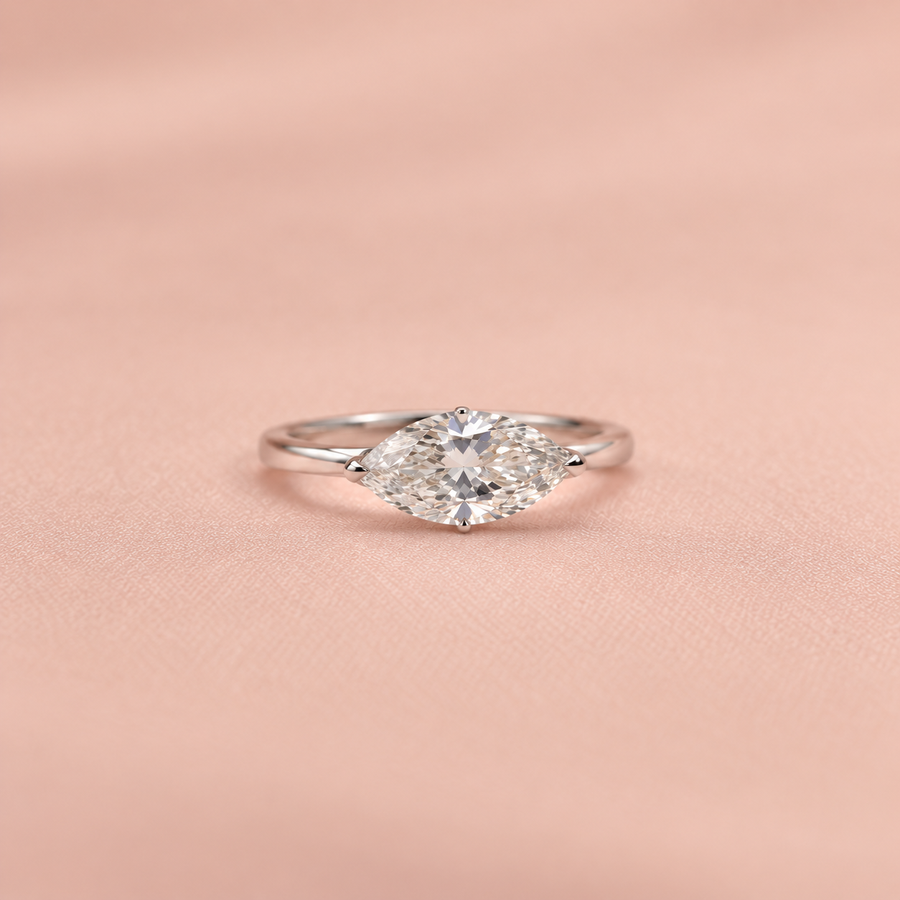 Zaina Lyra lab grown diamond ring in 14k Rose Gold, product view