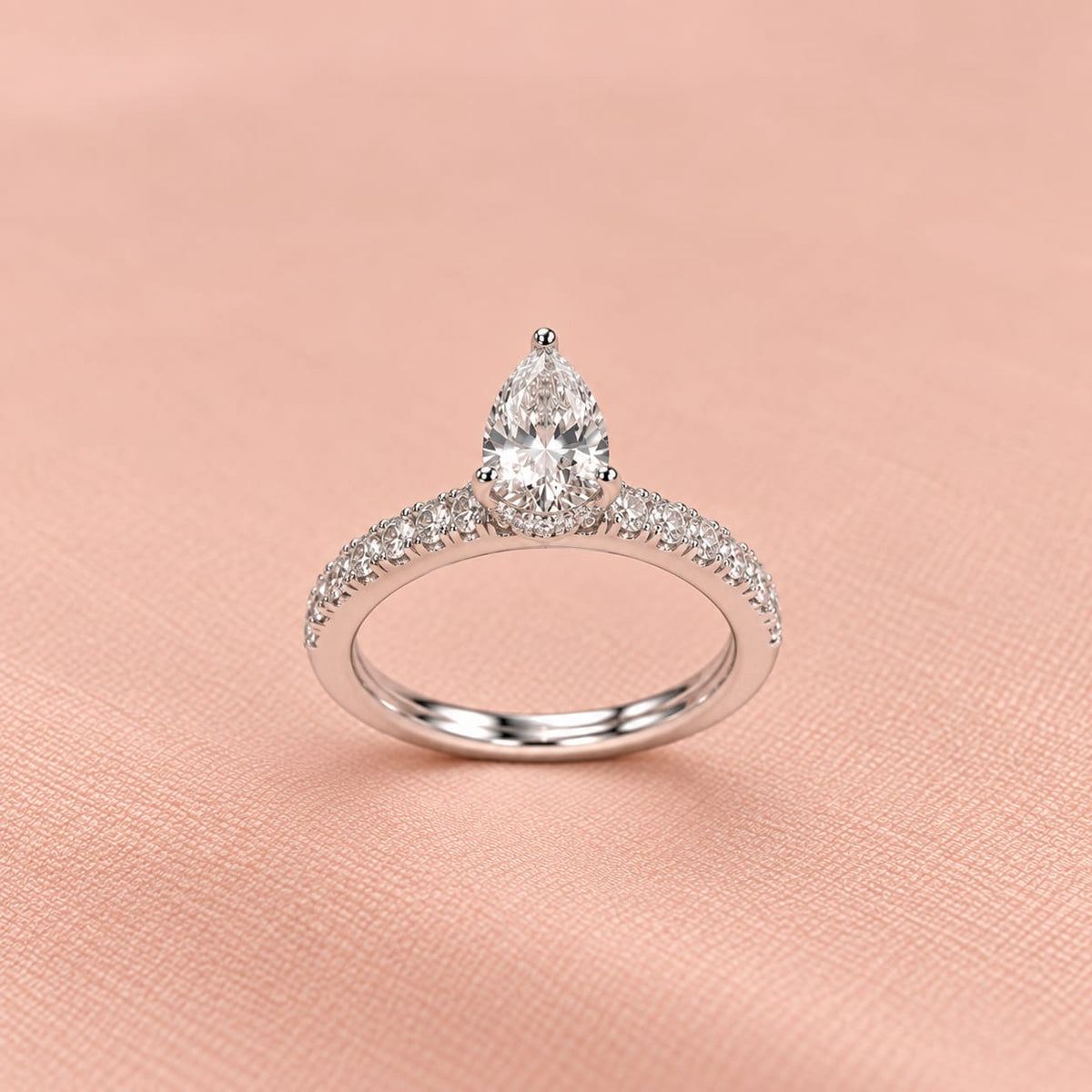 Zaina Aria pear lab grown diamond ring design, detail view 16