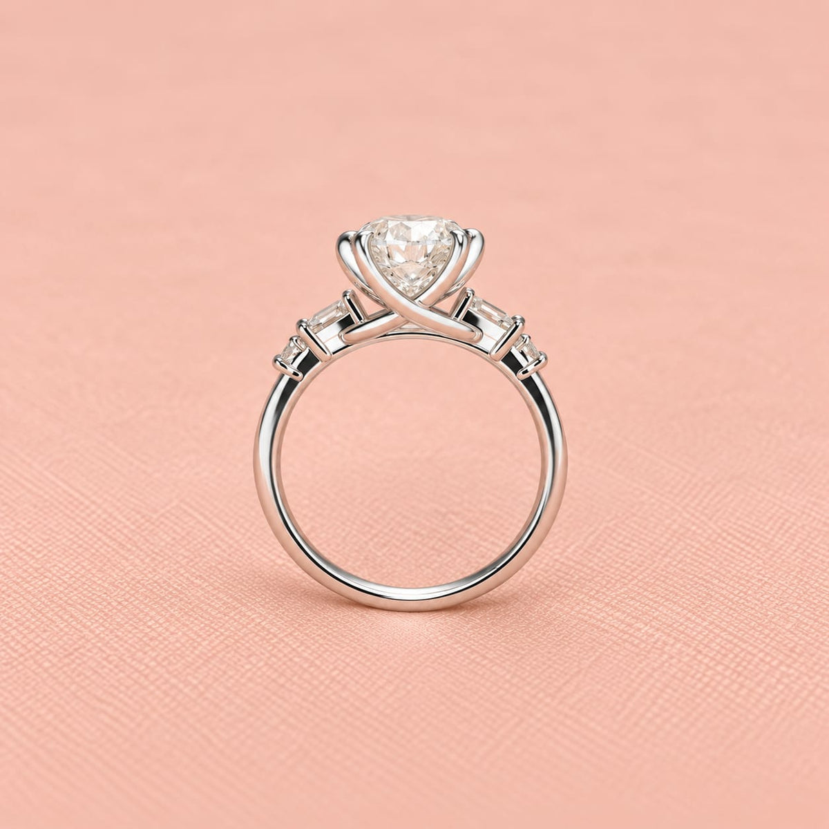 Zaina Lumi lab grown diamond ring in 14k Rose Gold, detail view 3