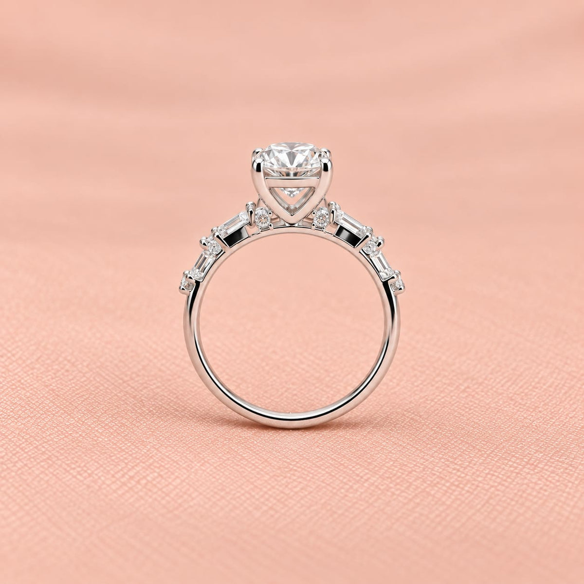 Zaina Elise lab grown diamond ring in 14k Rose Gold, detail view 4