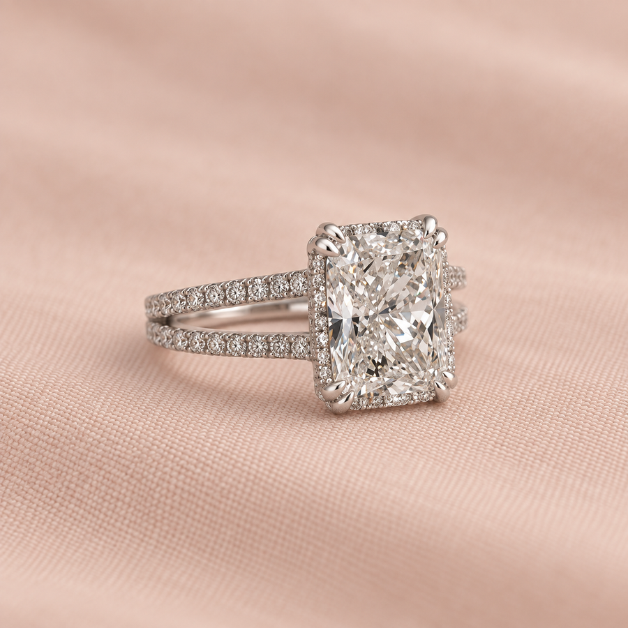 Zaina Vera lab grown diamond ring in 14k Rose Gold, product view