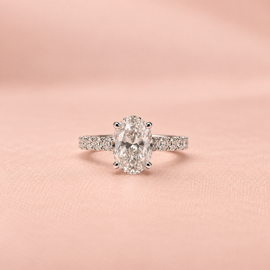 Zaina Mira lab grown diamond ring in 14k Rose Gold, product view