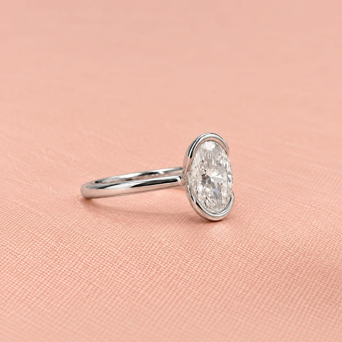 Zaina Cleo lab grown diamond ring in 14k Rose Gold, detail view 6