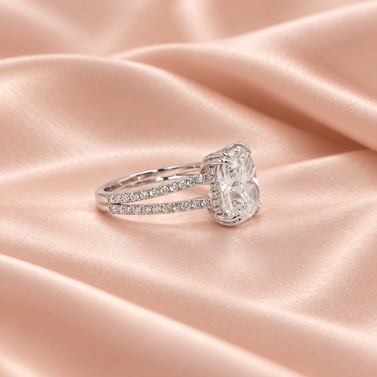 Zaina Vera lab grown diamond ring in 14k Rose Gold, detail view 4