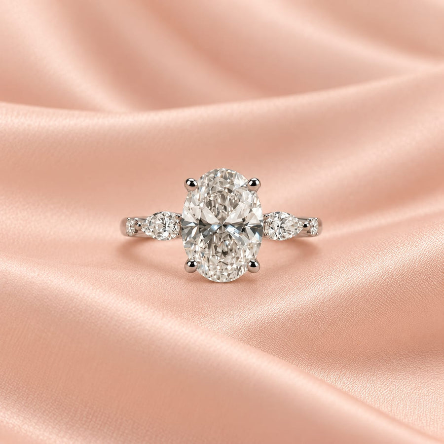 Zaina Elise lab grown diamond ring in 14k Rose Gold, product view