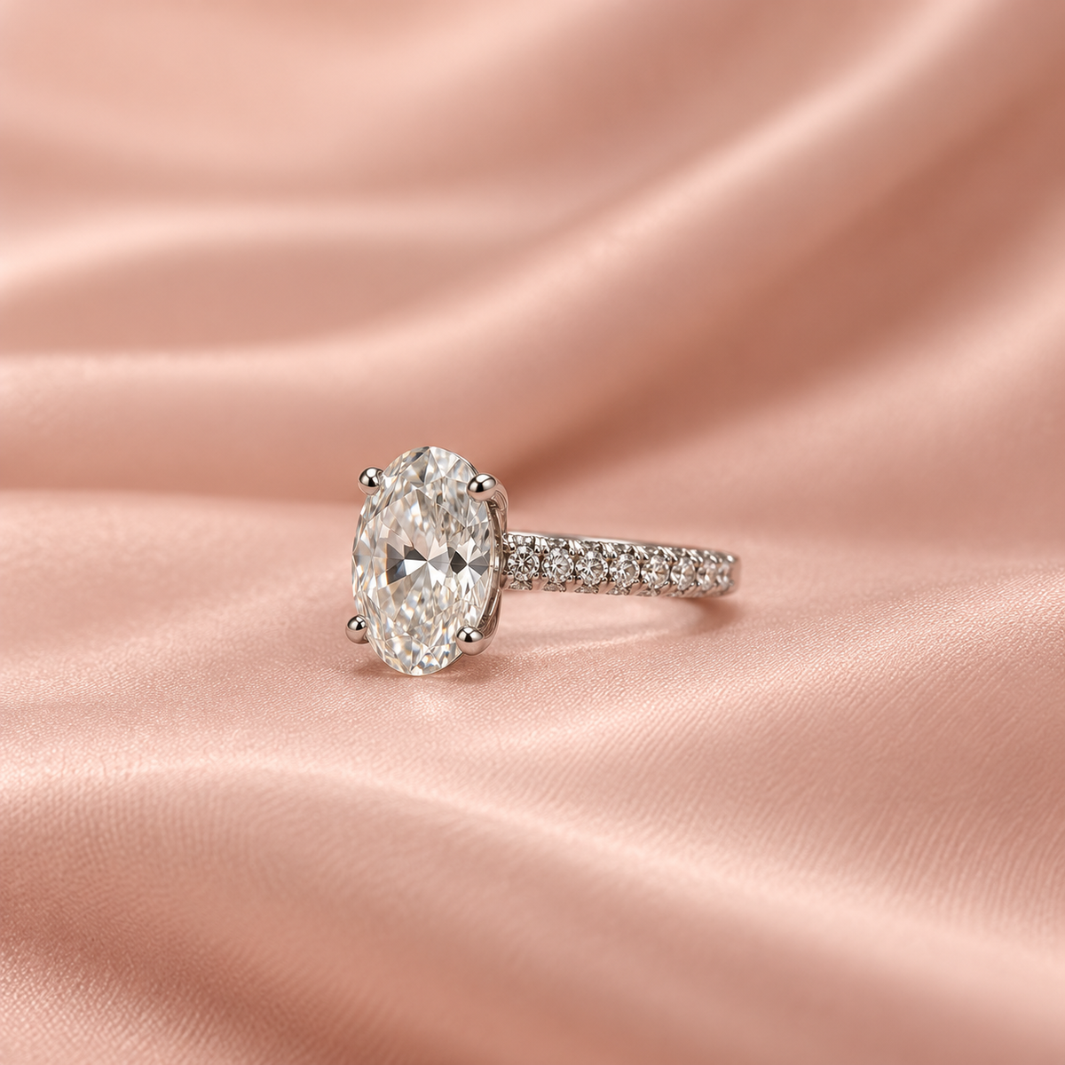 Zaina Mira lab grown diamond ring in 14k Rose Gold, alternate view
