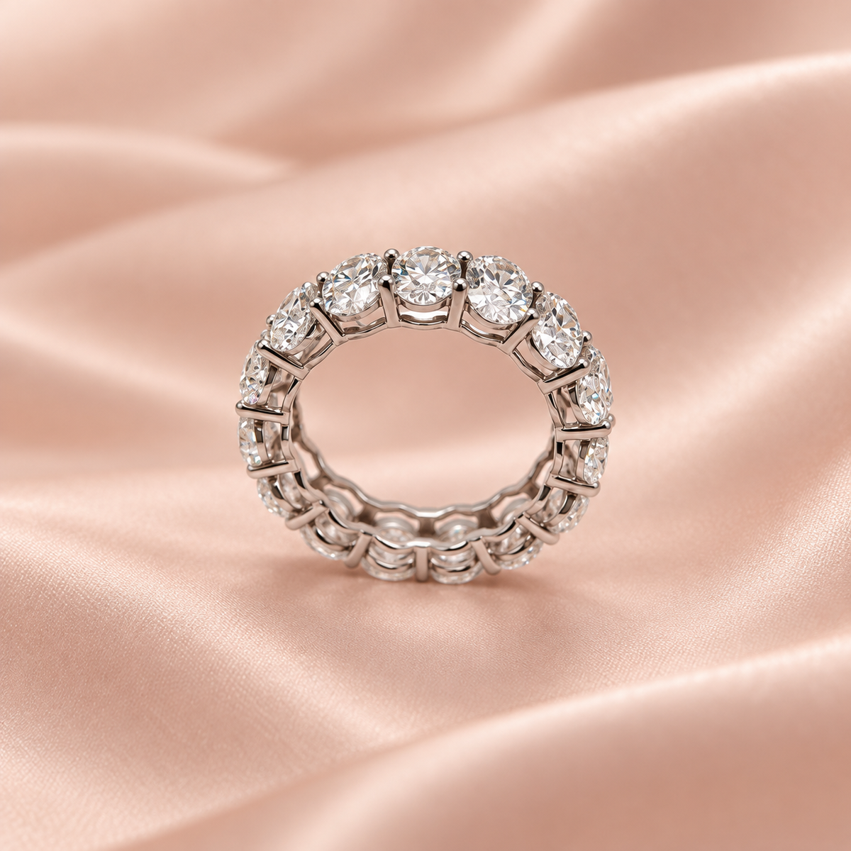 Zaina Eterna lab grown diamond ring in 14k Rose Gold, detail view 3