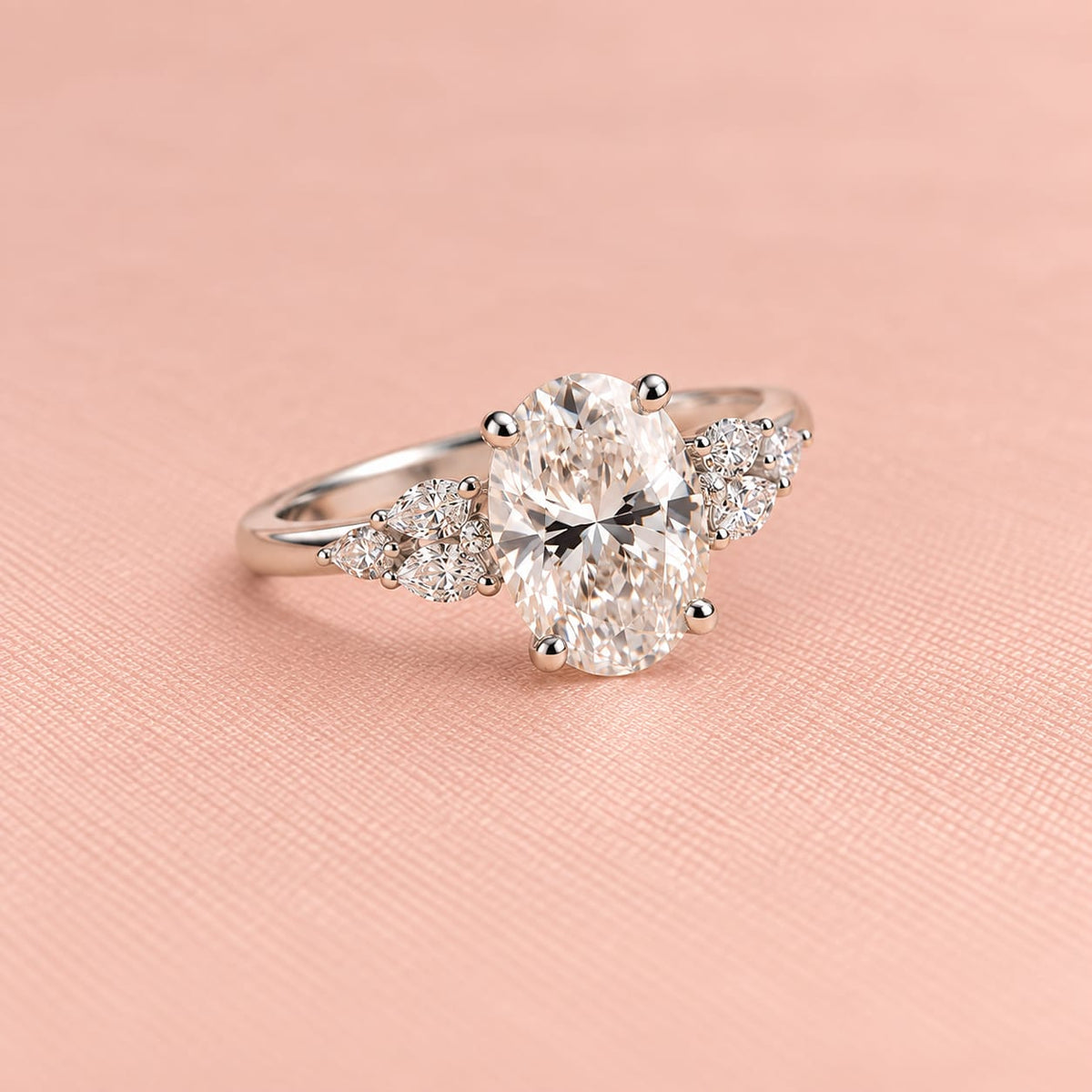Zaina Lumi pear lab grown diamond ring design, detail view 2