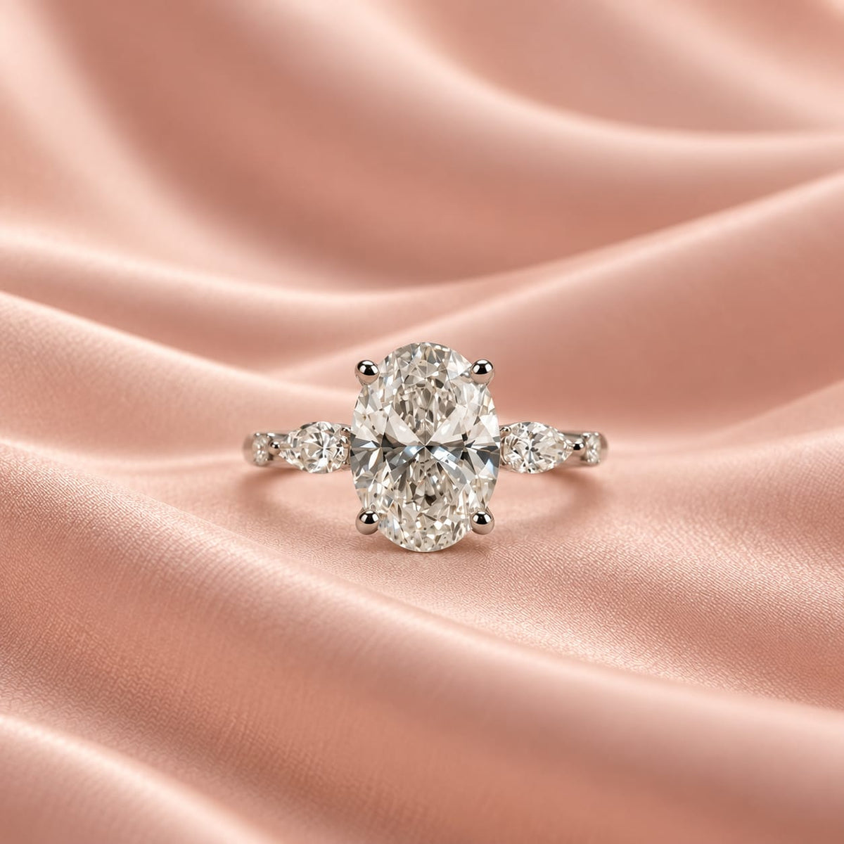 Zaina Elise lab grown diamond ring in 14k Rose Gold, detail view 5