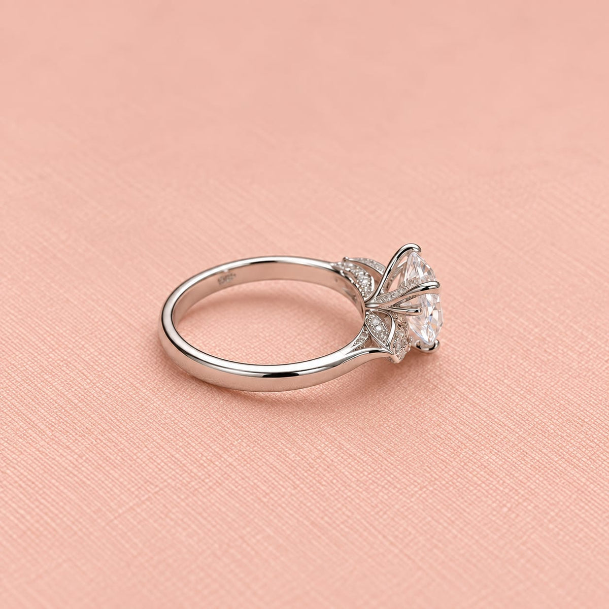 Zaina Iris lab grown diamond ring in 14k Rose Gold, detail view 5
