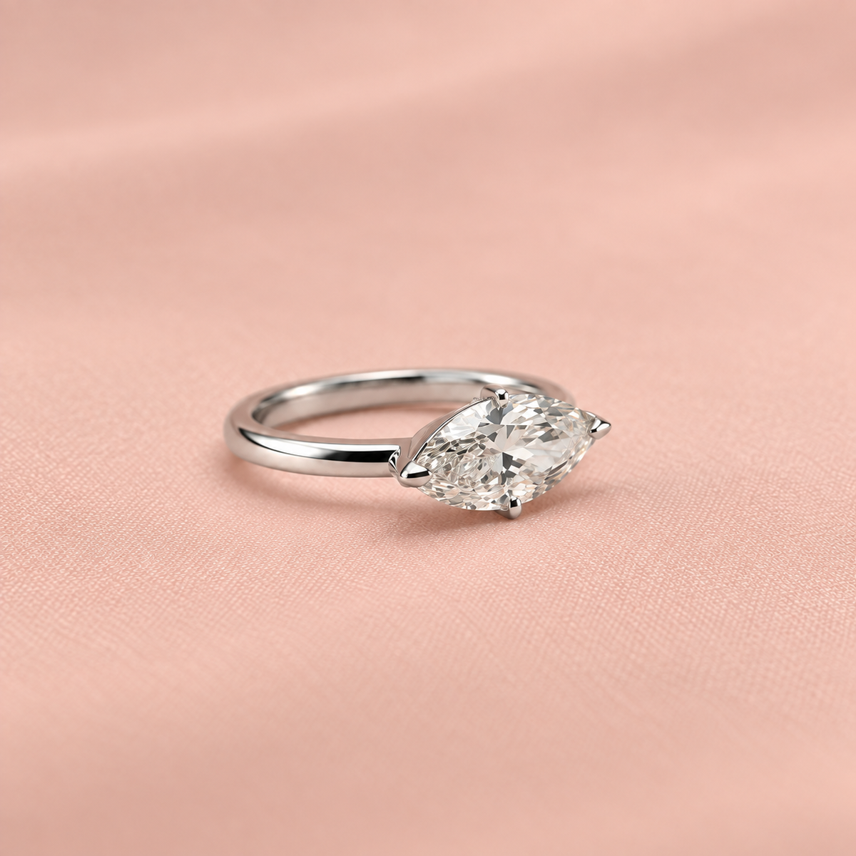 Zaina Lyra oval lab grown diamond ring design, detail view 7