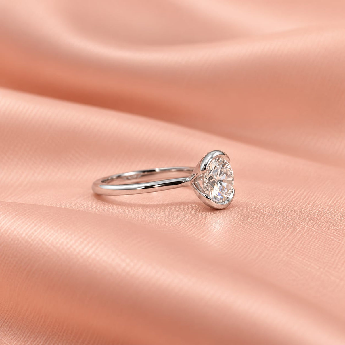 Zaina Sole lab grown diamond ring in 14k Rose Gold, detail view 6