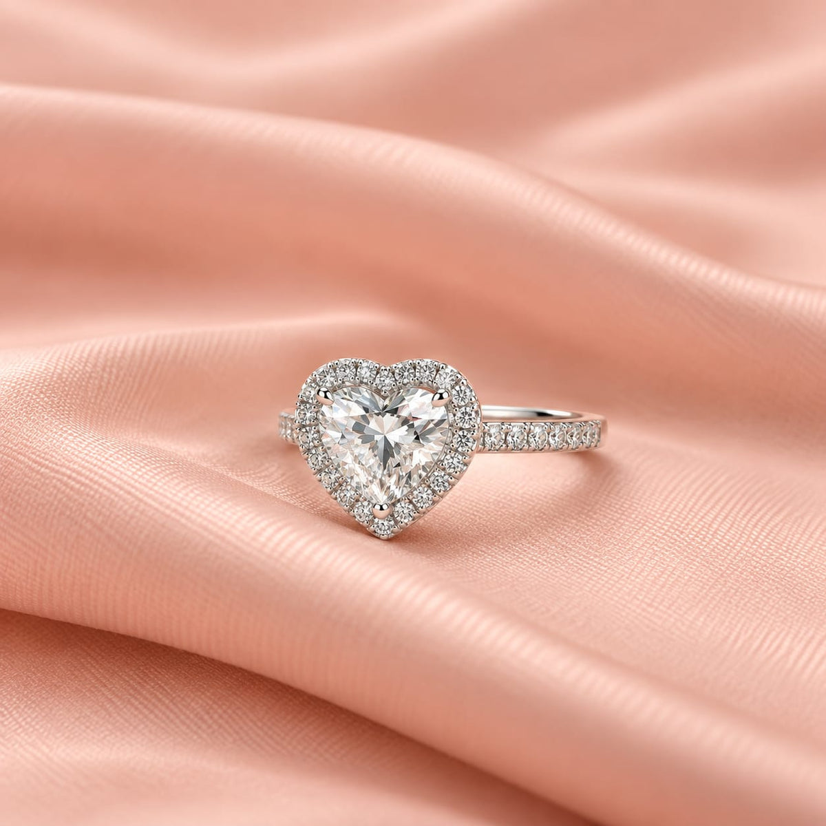 Zaina Aura Heart lab grown diamond ring in 14k Yellow Gold, detail view 3