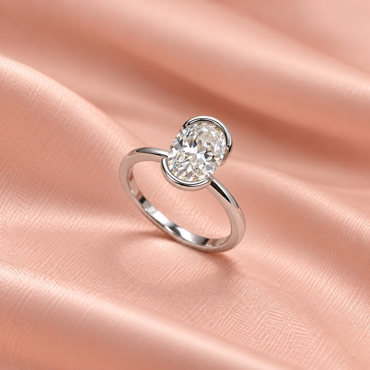 Zaina Cleo lab grown diamond ring in 14k Rose Gold, alternate view