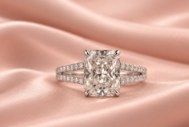 Zaina Vera lab grown diamond ring in 14k Rose Gold, detail view 7