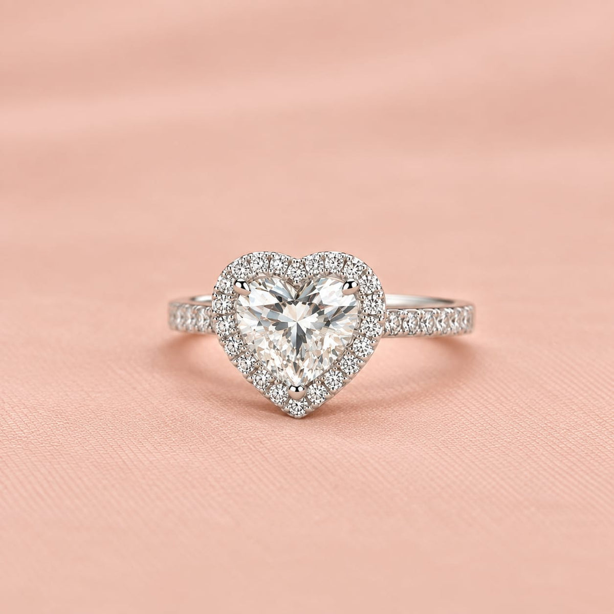 Zaina Aura heart lab grown diamond ring design, product view