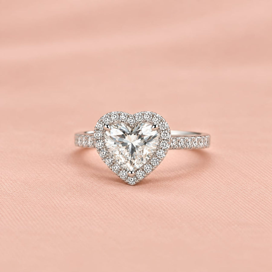 Zaina Aura heart lab grown diamond ring design, product view