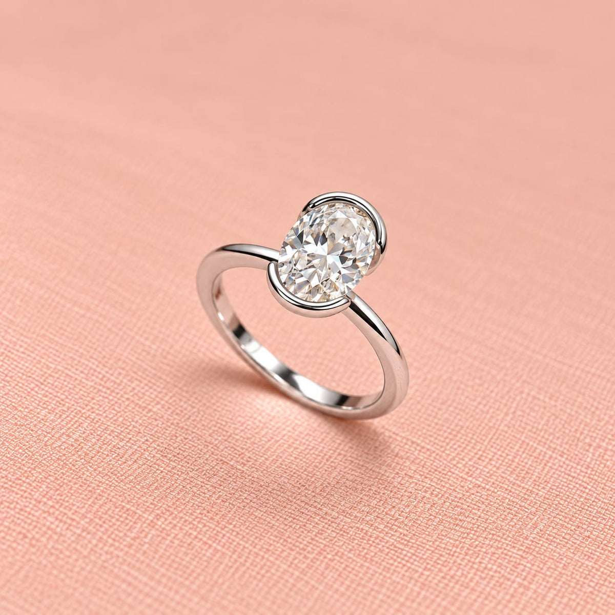 Zaina Cleo lab grown diamond ring in 14k Rose Gold, detail view 2