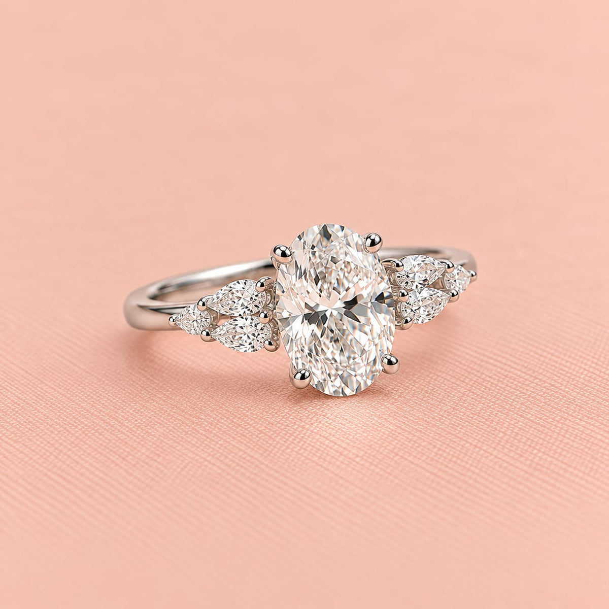Zaina Lumi lab grown diamond ring in 14k Rose Gold, detail view 6