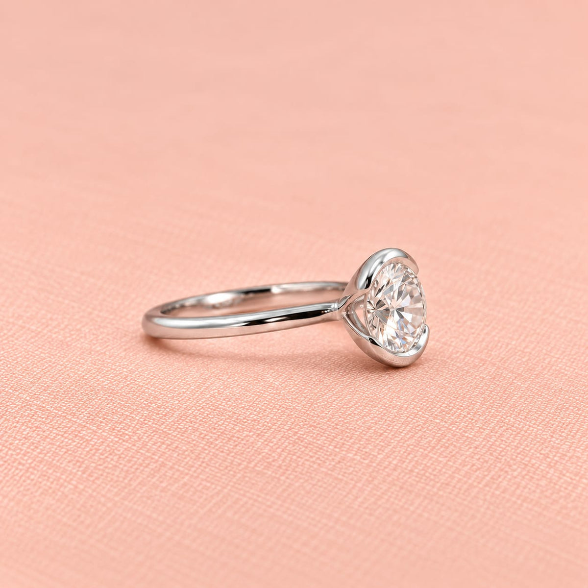 Zaina Sole lab grown diamond ring in 14k Rose Gold, detail view 7