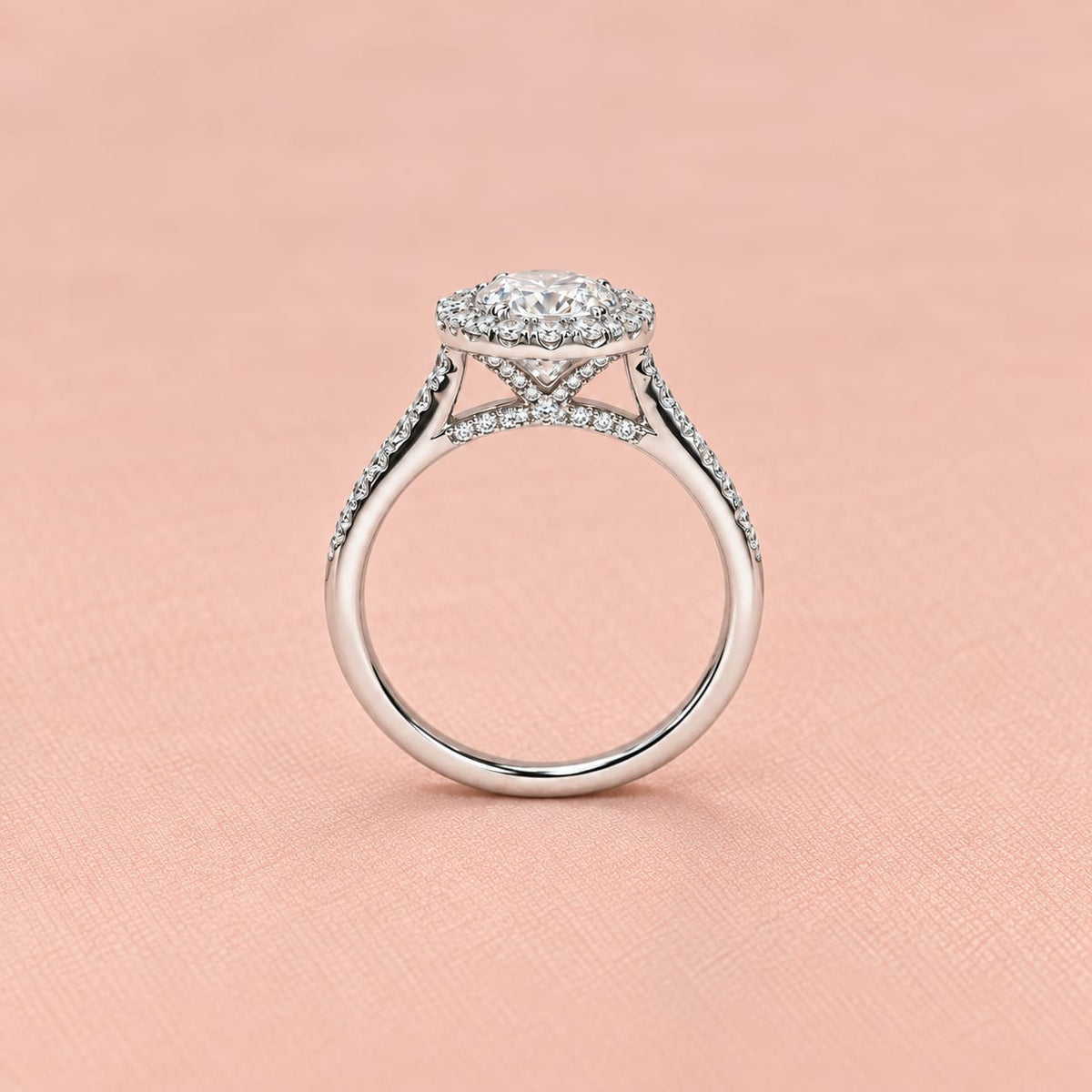 Zaina Aura Elongated Cushion lab grown diamond ring in 14k Yellow Gold, detail view 8