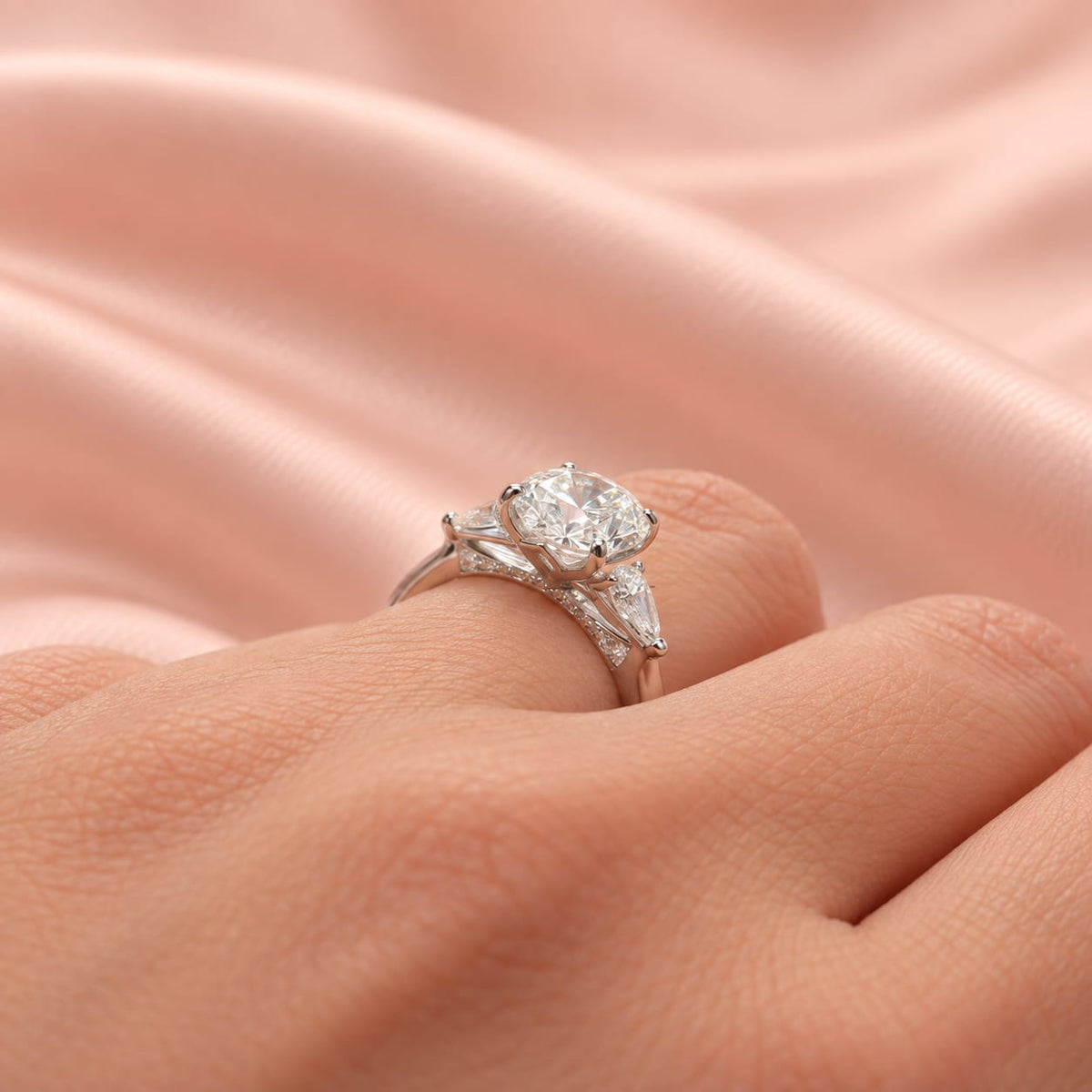 Zaina Iris lab grown diamond ring in 14k Rose Gold, detail view 8