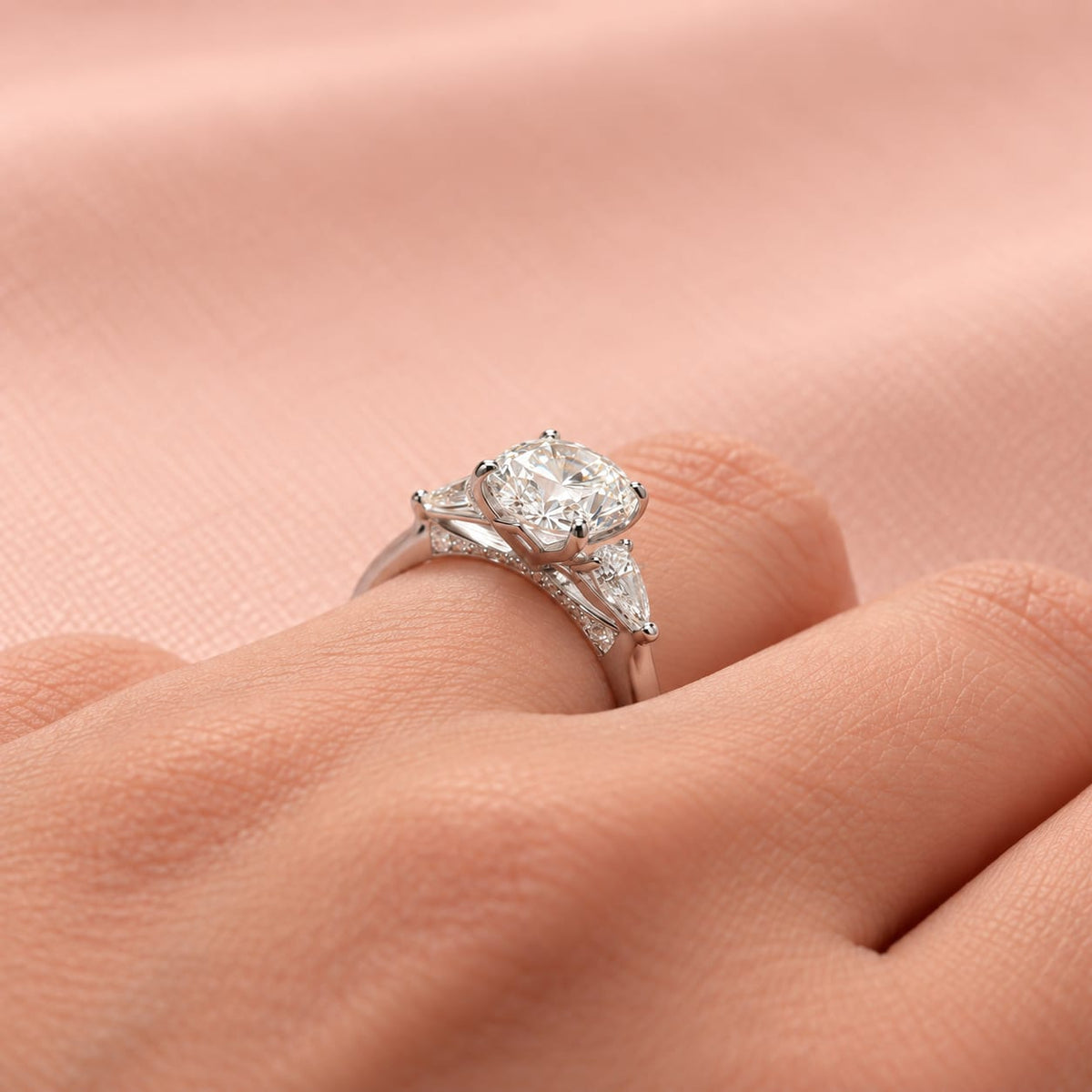 Zaina Iris lab grown diamond ring in 14k Rose Gold, detail view 9
