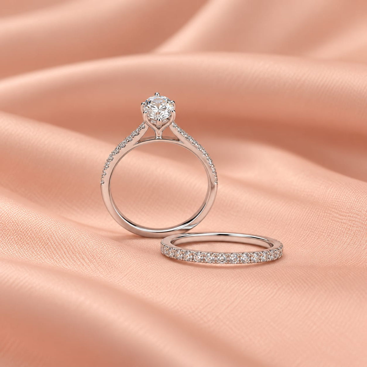 Zaina Aria lab grown diamond ring in 14k Rose Gold, detail view 9
