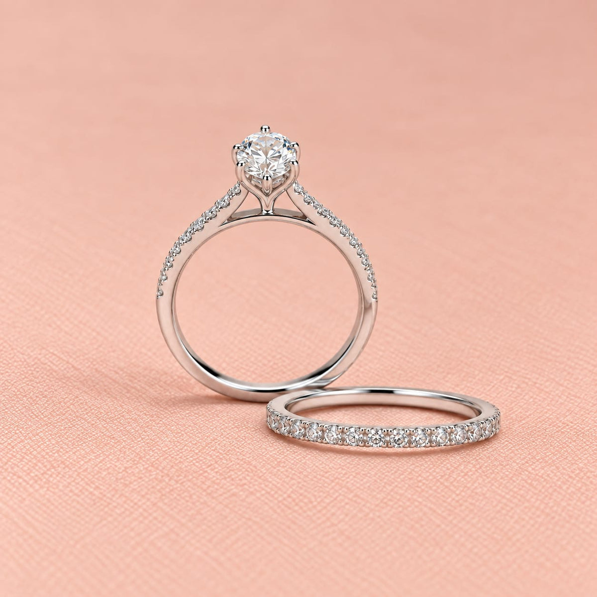 Zaina Aria lab grown diamond ring in 14k Rose Gold, detail view 10