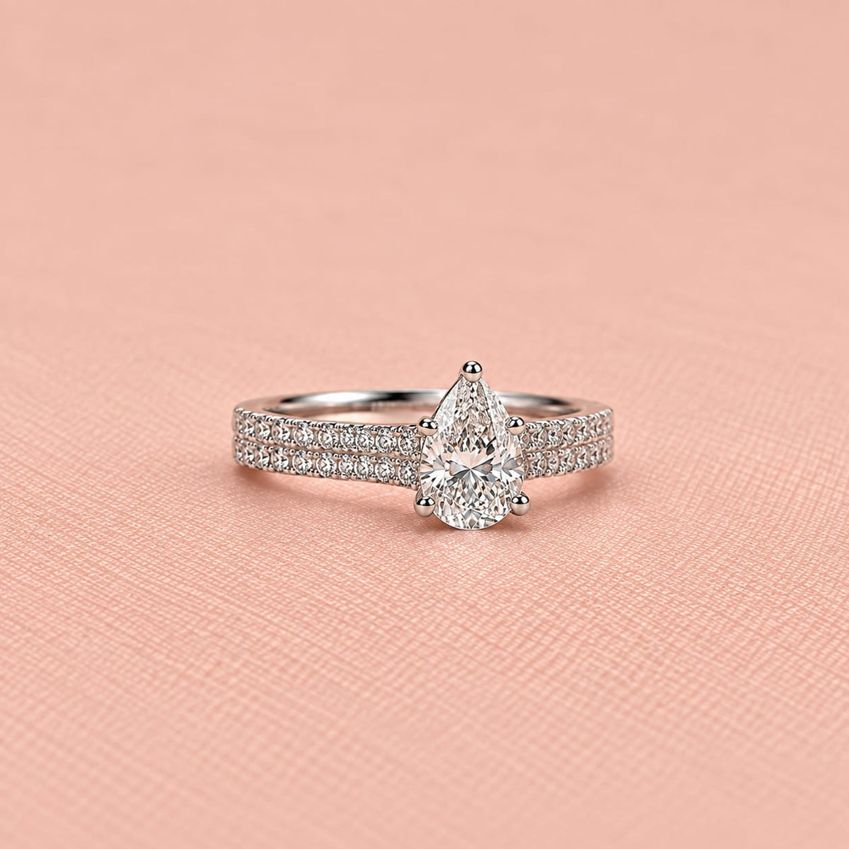 Zaina Aria pear lab grown diamond ring design, detail view 10