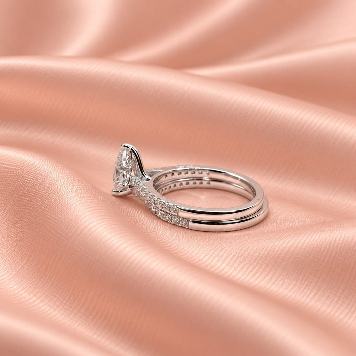 Zaina Aria lab grown diamond ring in 14k Rose Gold, detail view 13
