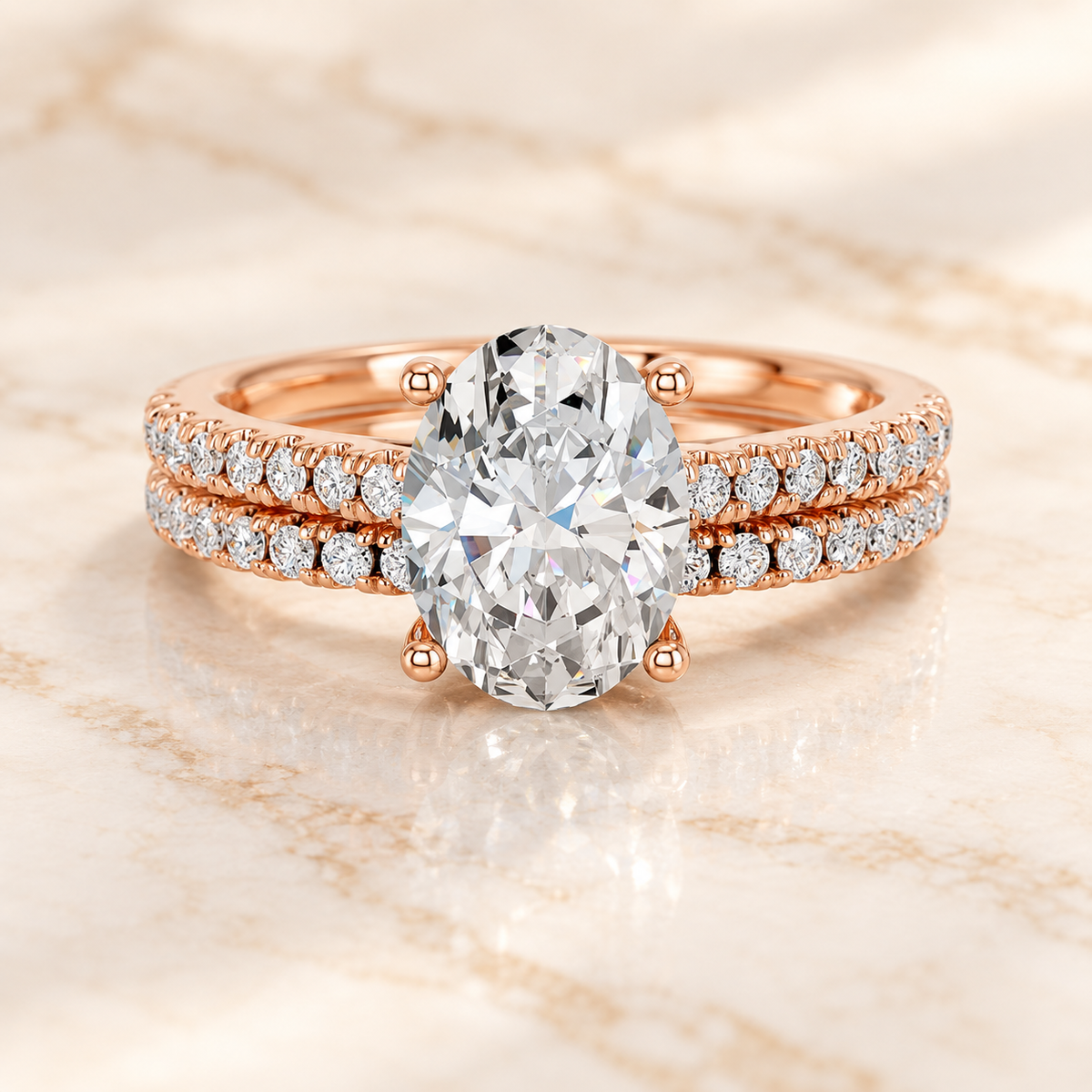Zaina Aria oval lab grown diamond ring design, alternate view